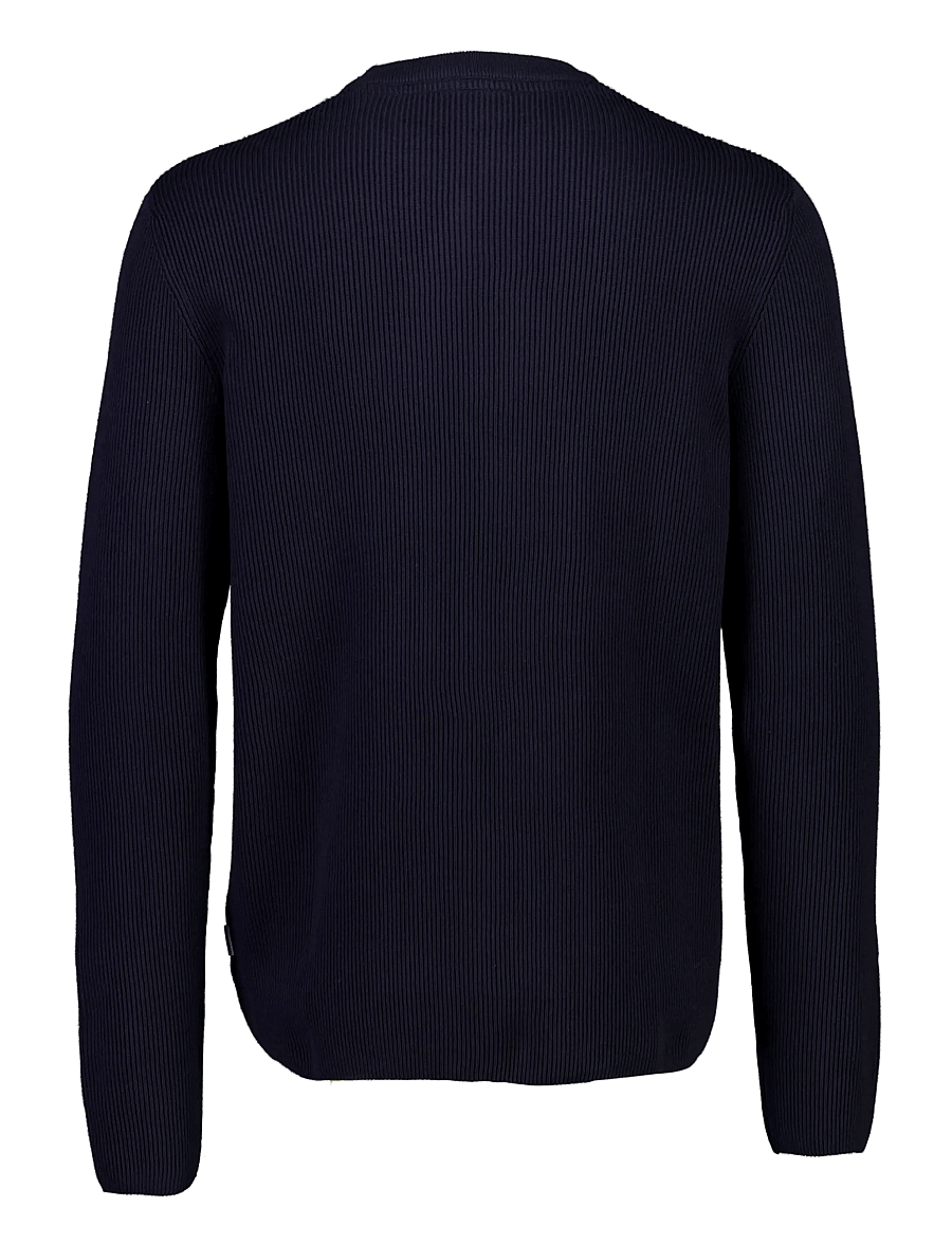 Lindbergh - Rib knitted o-neck knit - rundhalsad - navy - 2