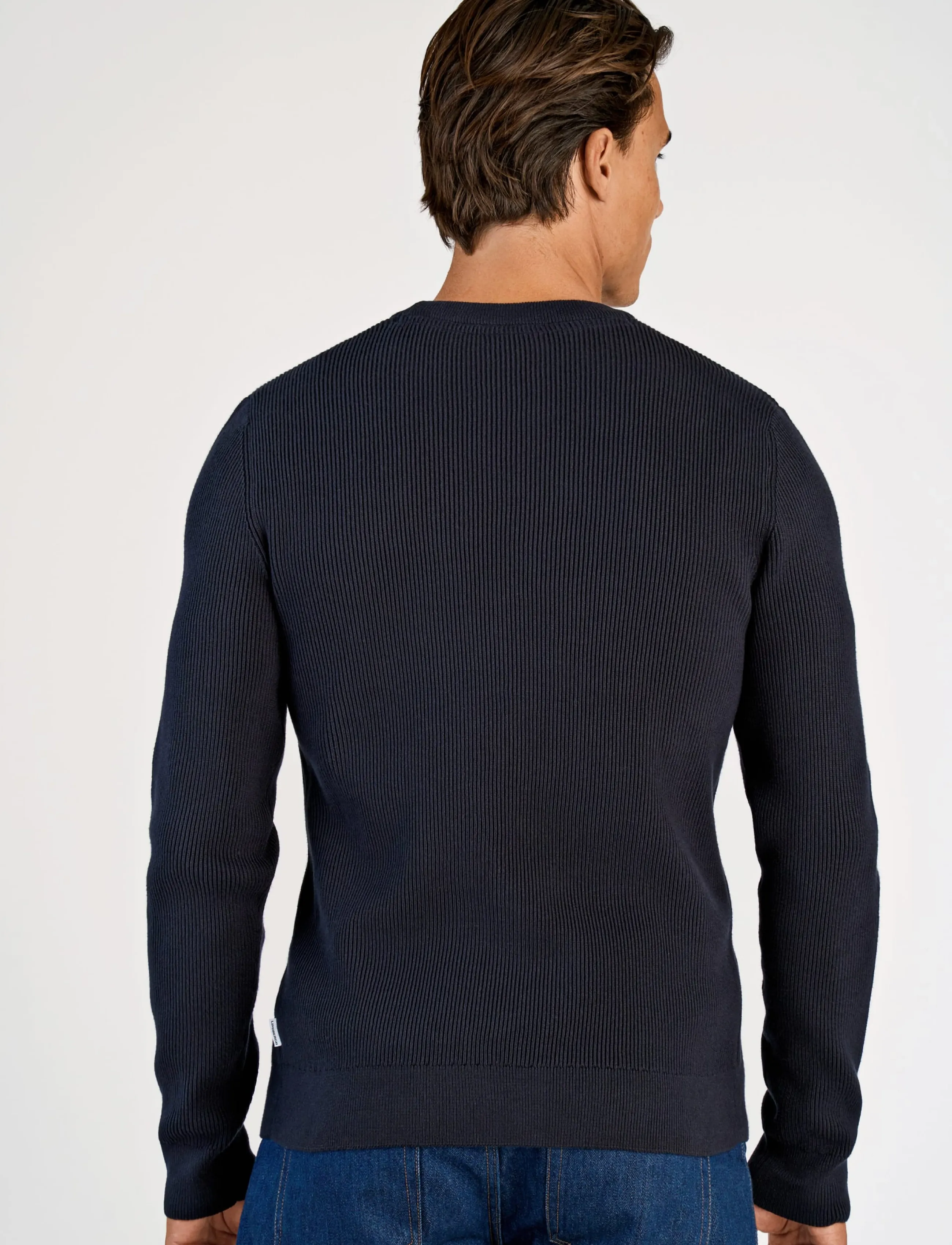 Lindbergh - Rib knitted o-neck knit - rund hals - navy - 4