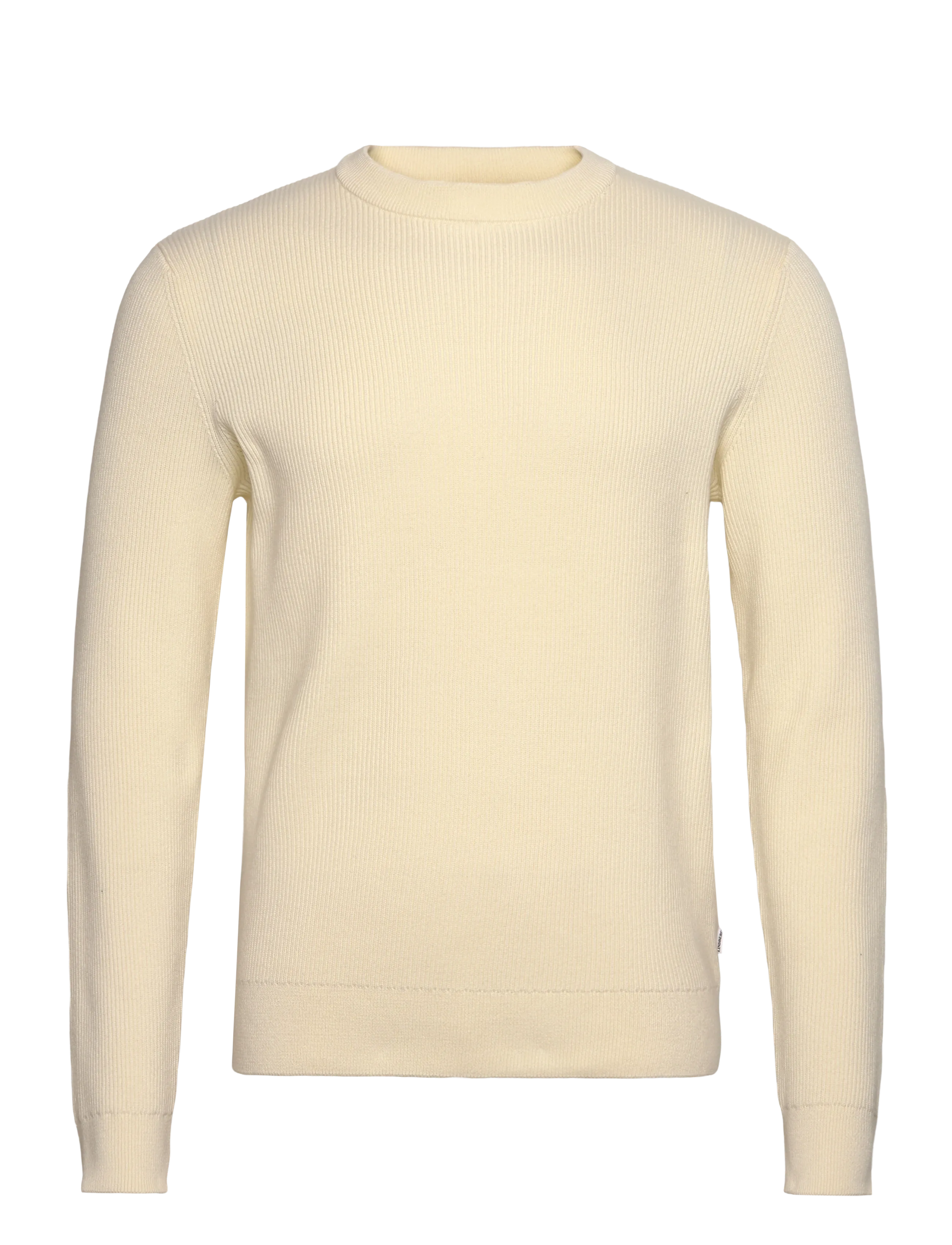 Rib knitted o-neck knit - PEARL WHITE