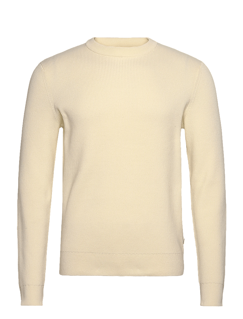 Lindbergh - Rib knitted o-neck knit - rundhals - pearl white - 0