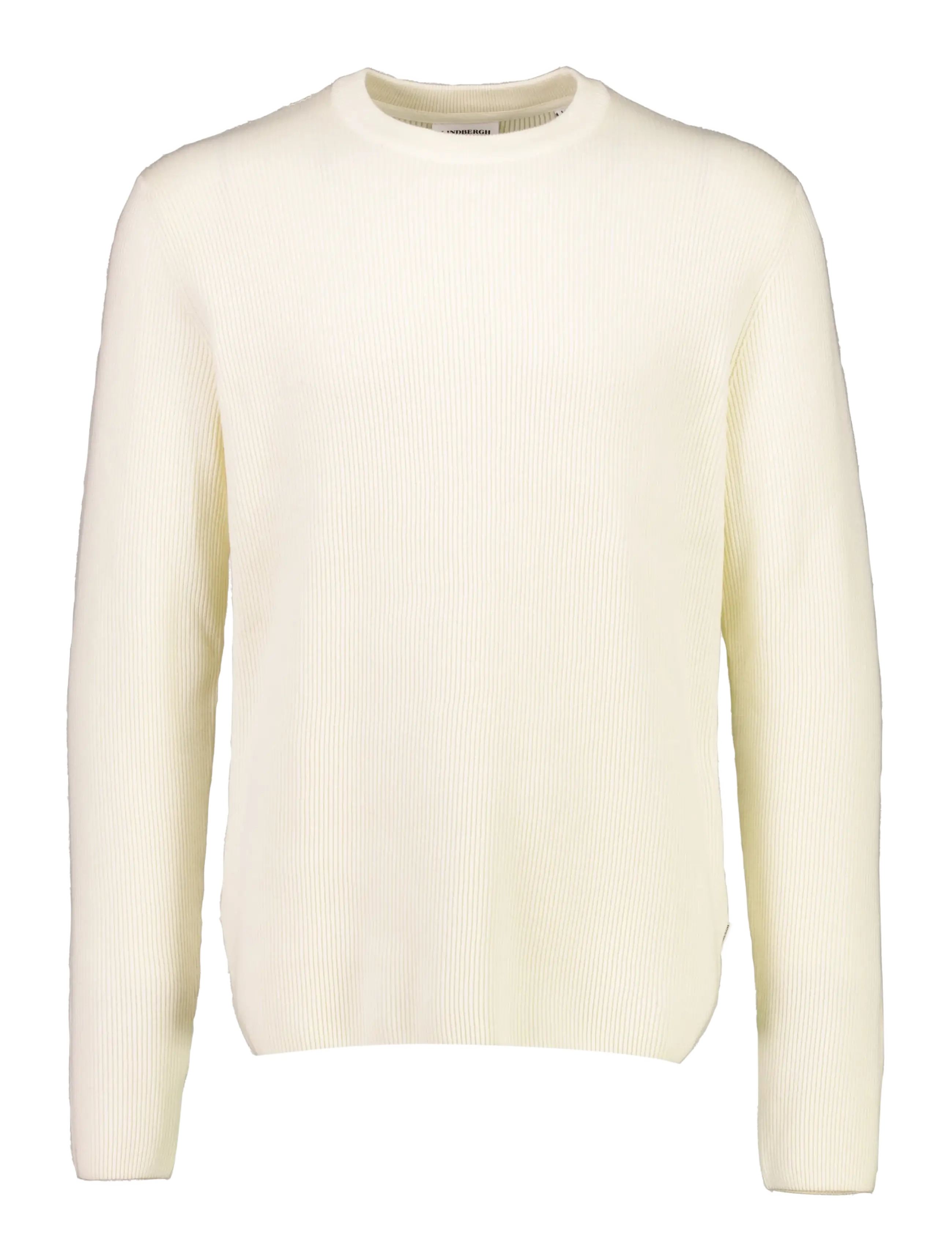 Lindbergh Rib knitted o-neck knit - Rund hals - PEARL WHITE / cream