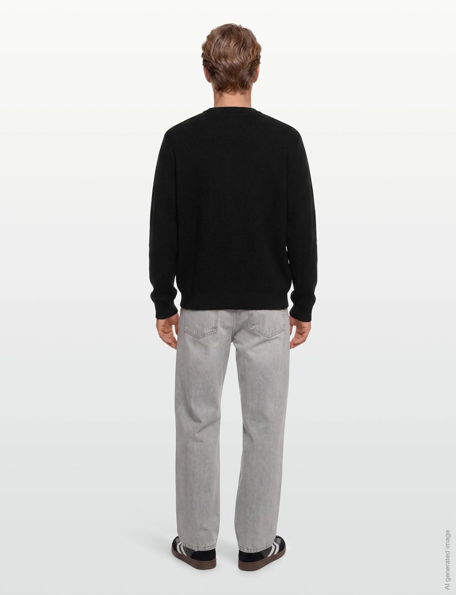 Lindbergh - Rib knitted o-neck knit - Ümara kaelusega - black - 4