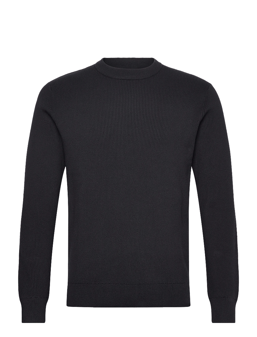 Lindbergh - Rib knitted o-neck knit - rundhalsad - navy - 0