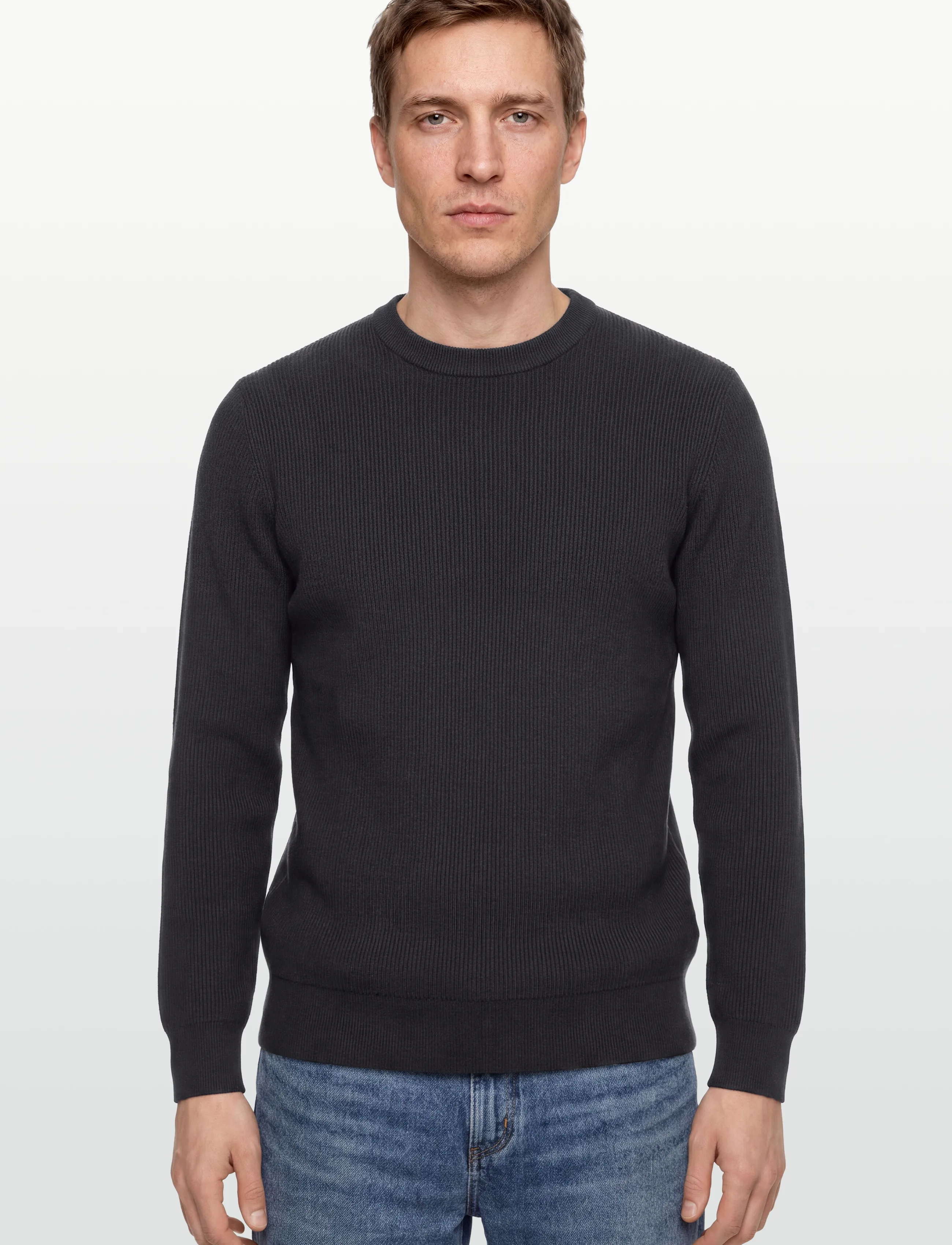 Lindbergh - Rib knitted o-neck knit - basisstrikkeplagg - navy - 3