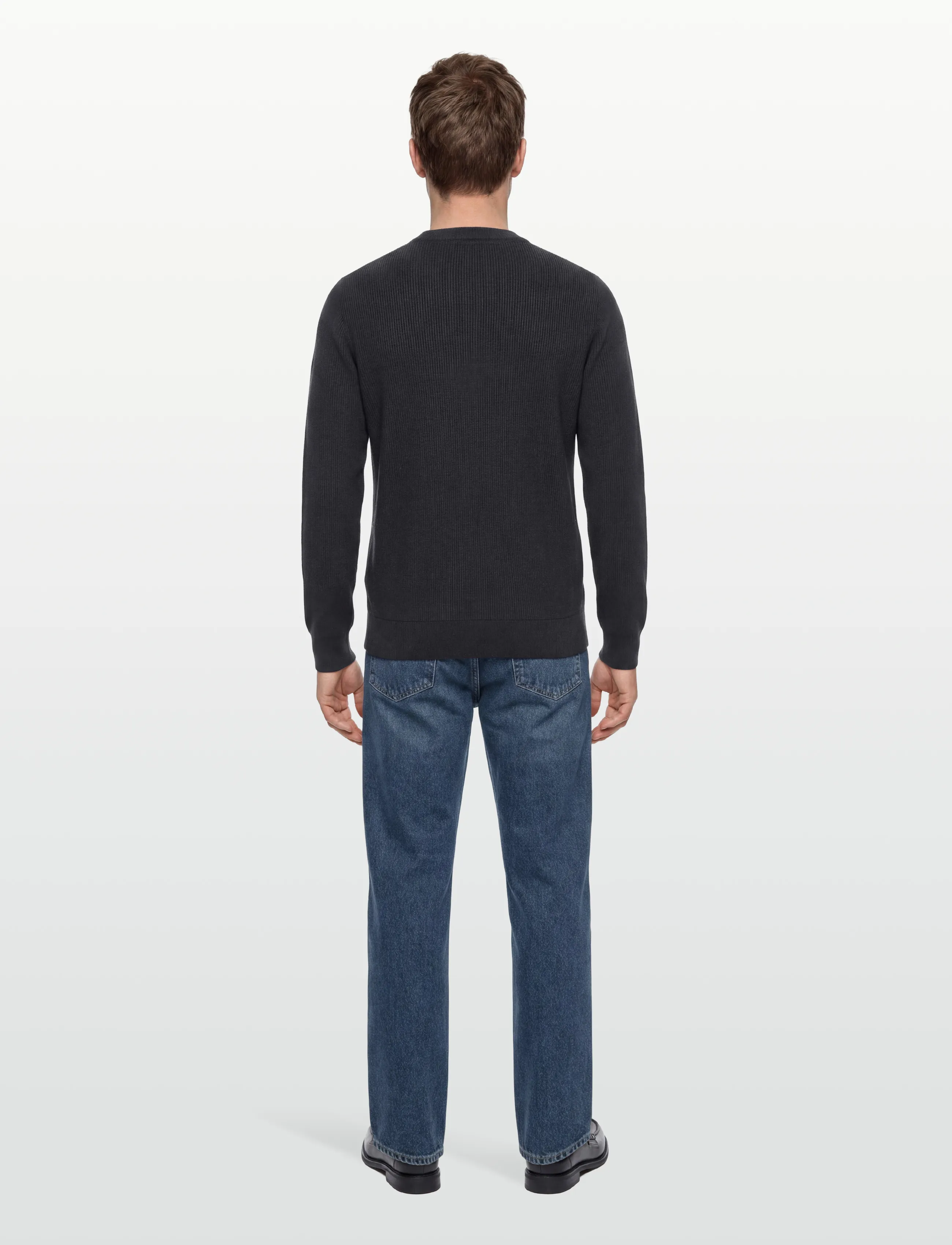 Lindbergh - Rib knitted o-neck knit - basisstrikkeplagg - navy - 4