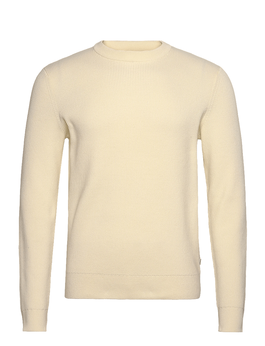 Lindbergh - Rib knitted o-neck knit - pearl white - 0