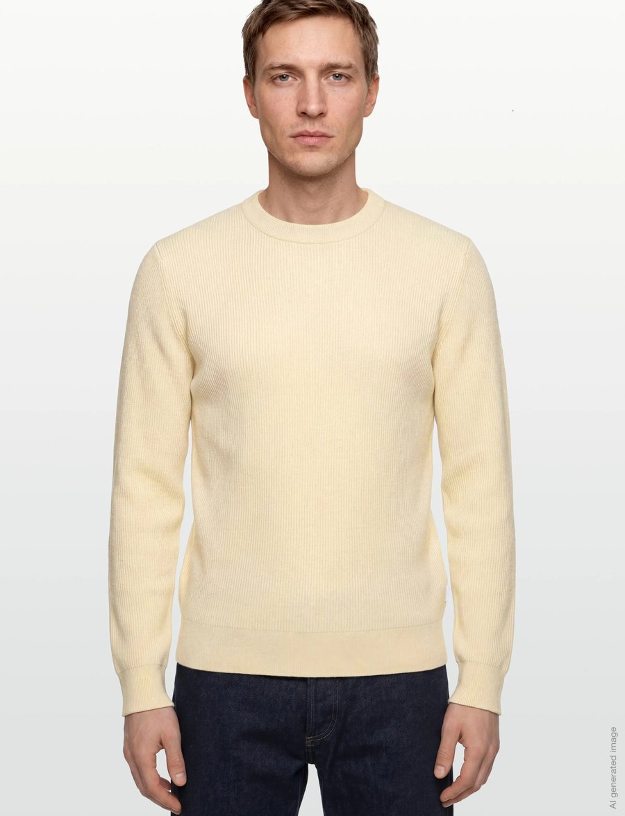 Lindbergh - Rib knitted o-neck knit - rundhals - pearl white - 3