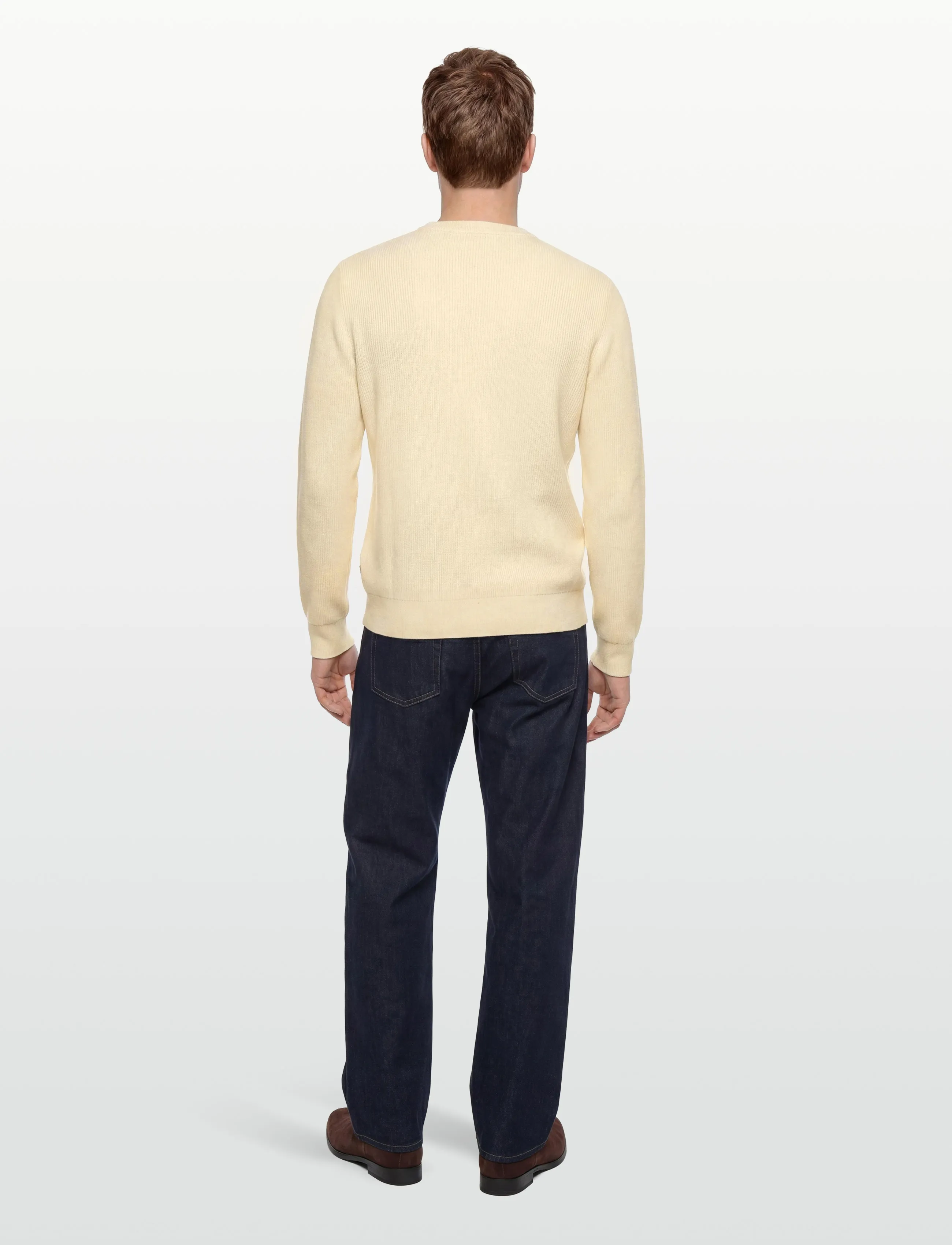 Lindbergh - Rib knitted o-neck knit - tavalised kudumid - pearl white - 4