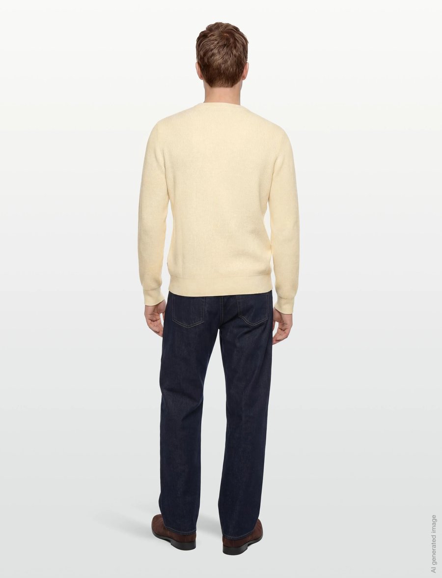 Lindbergh - Rib knitted o-neck knit - rundhals - pearl white - 4