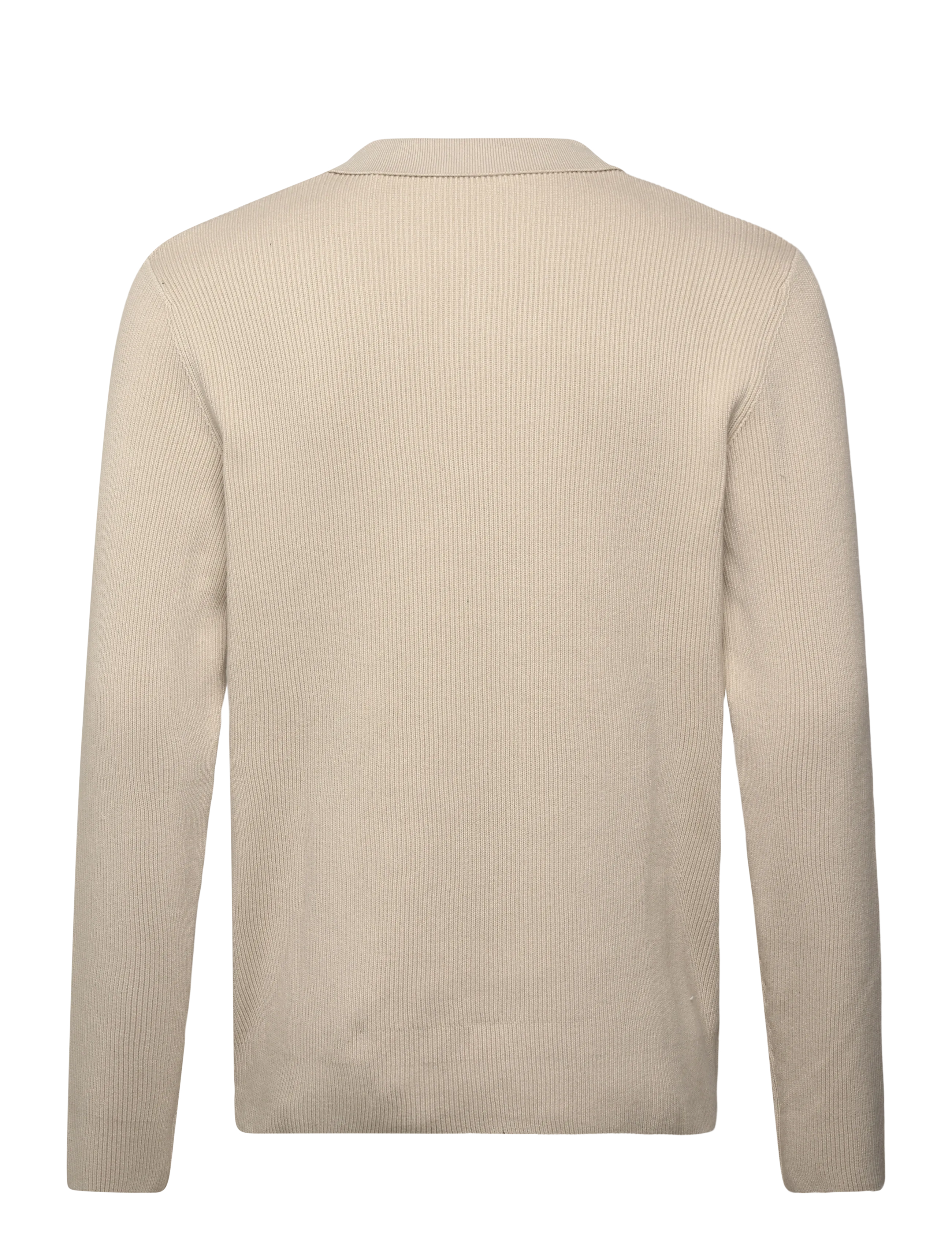 Lindbergh - Rib knitted L/S v-neck polo - langärmelige gestrickte polohemden - lt stone grey - 2