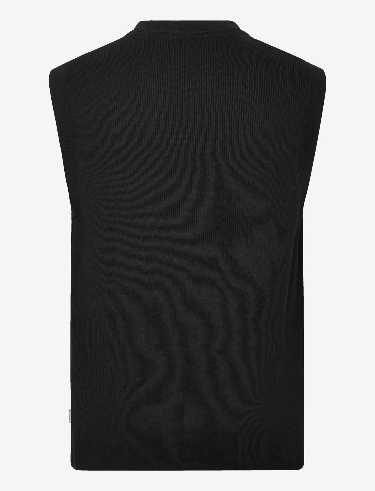 Lindbergh - Rib knitted v-neck slipover - kootud vestid - black - 1