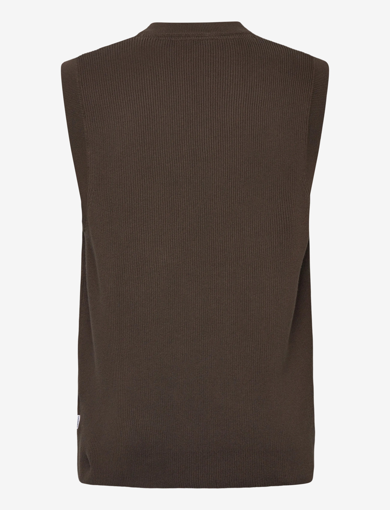 Lindbergh - Rib knitted v-neck slipover - strikveste - brown - 1