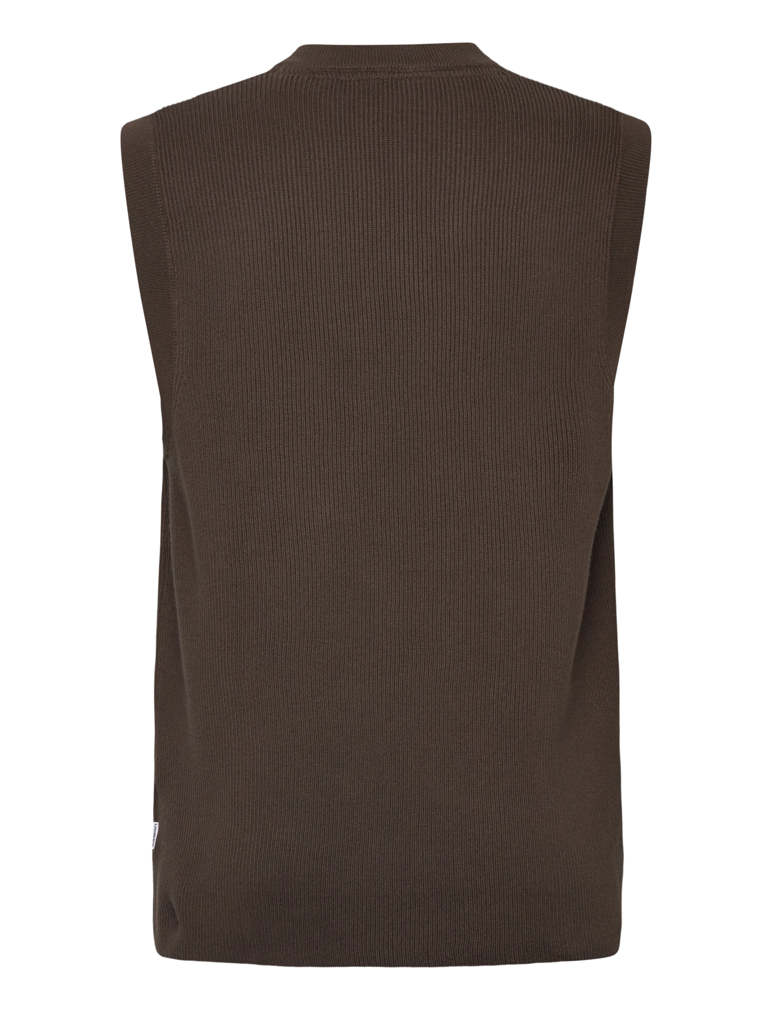 Lindbergh - Rib knitted v-neck slipover - knitted vests - brown - 1