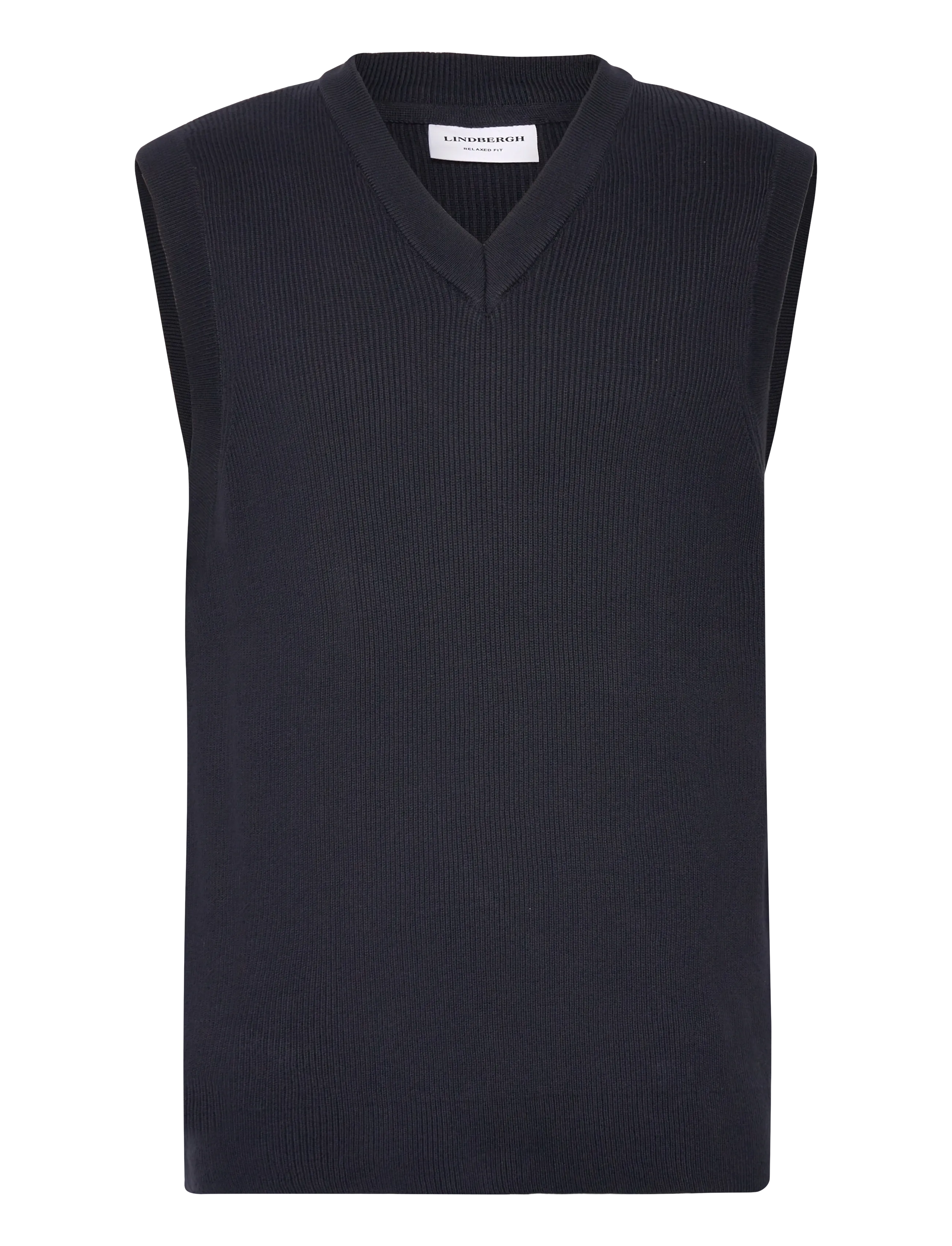 LINDBERGH Rib Strick V-Ausschnitt Slipover Navy - L - Herren