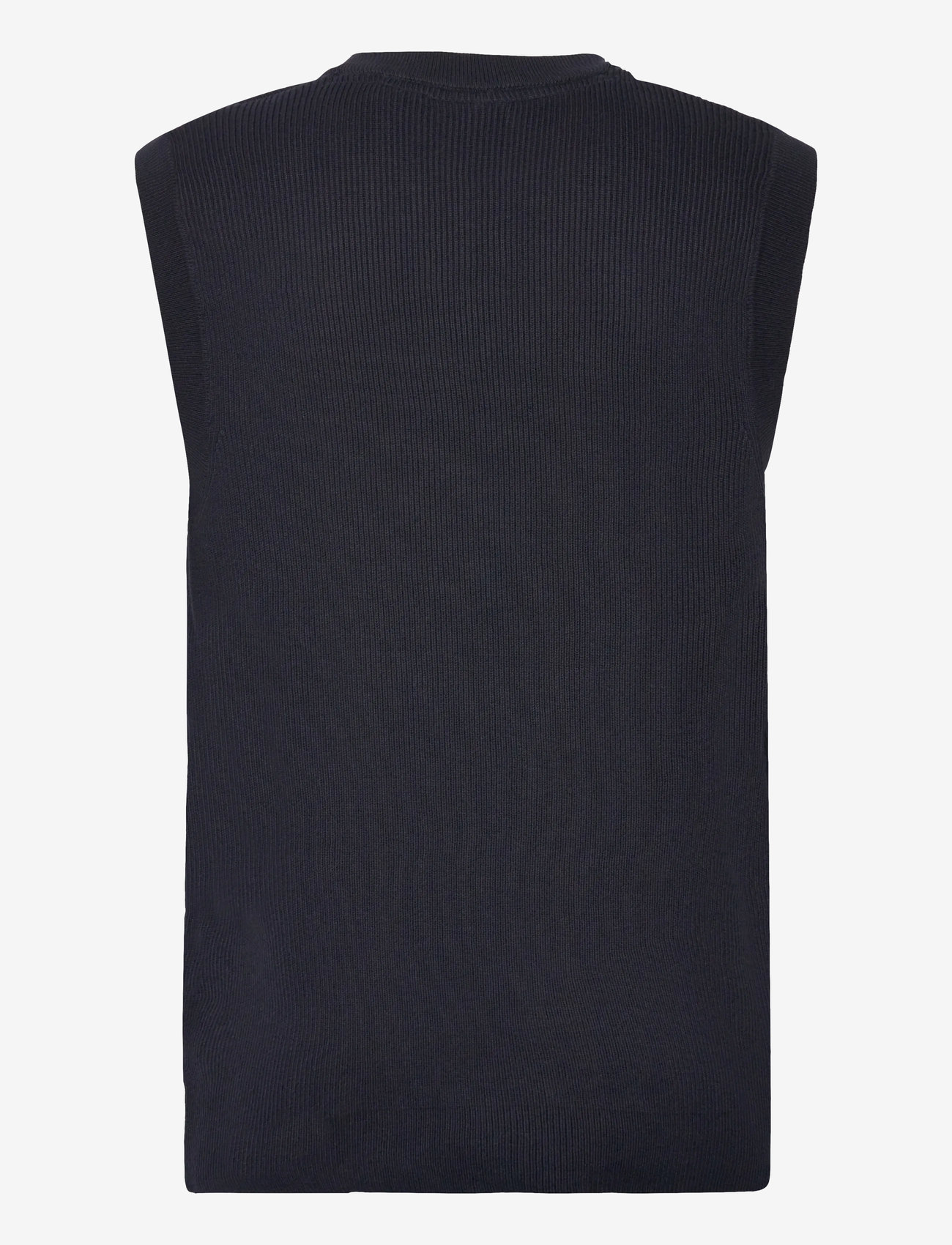 Lindbergh - Rib knitted v-neck slipover - knitted vests - navy - 1