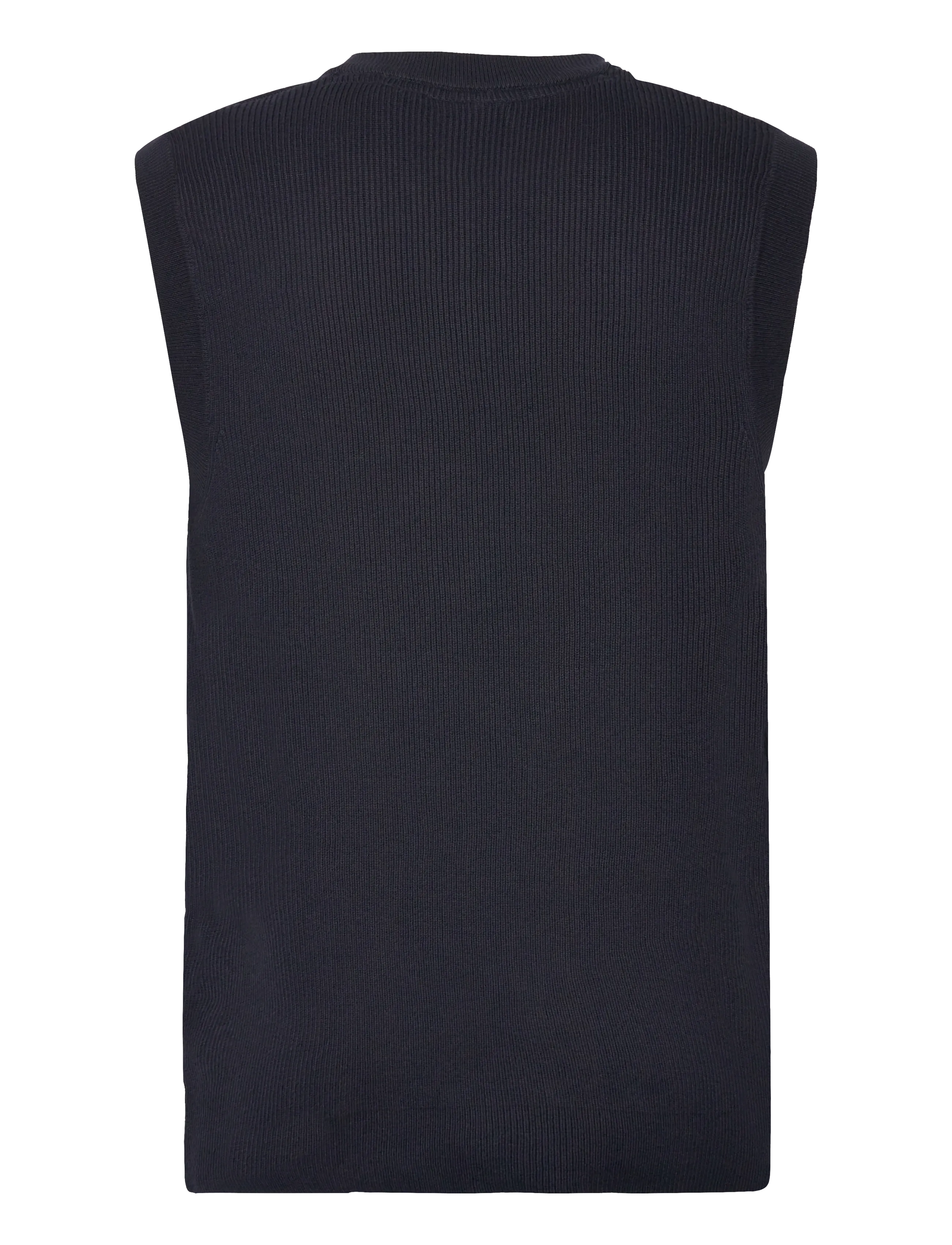 Lindbergh - Rib knitted v-neck slipover - knitted vests - navy - 1