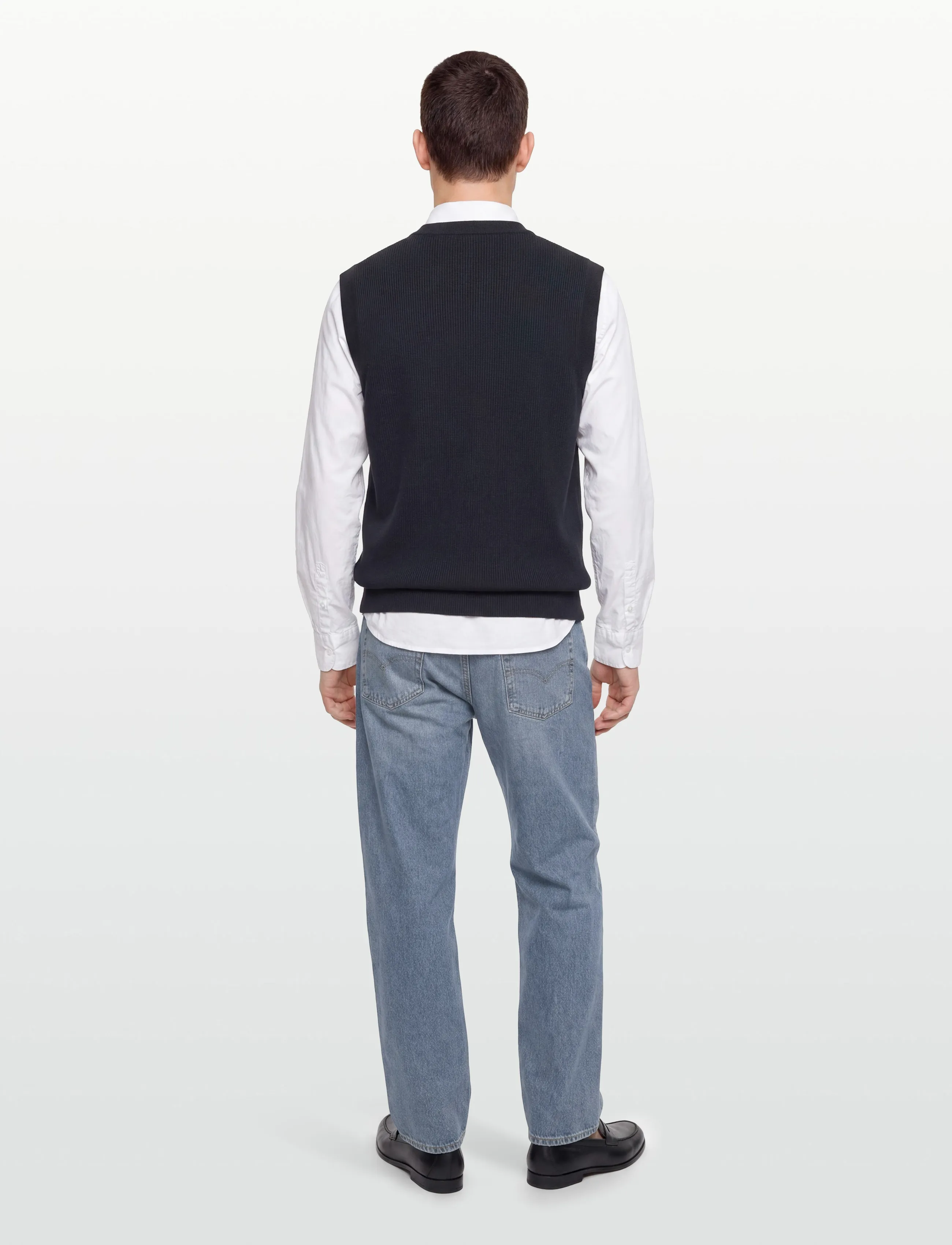 Lindbergh - Rib knitted v-neck slipover - gestrickte westen - navy - 4