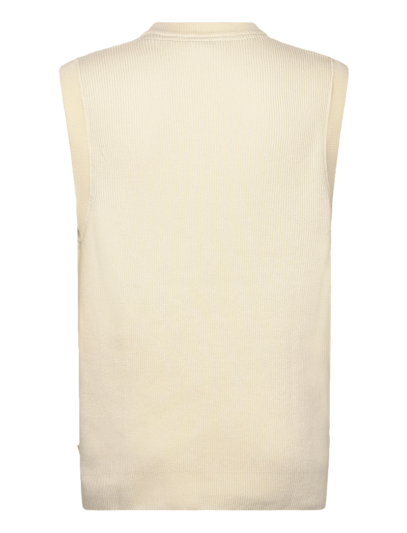 Lindbergh - Rib knitted v-neck slipover - strikveste - pearl white - 1