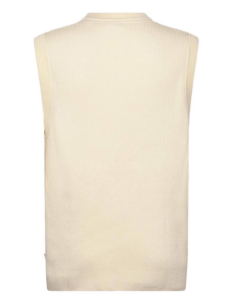 Lindbergh - Rib knitted v-neck slipover - knitted vests - pearl white - 1