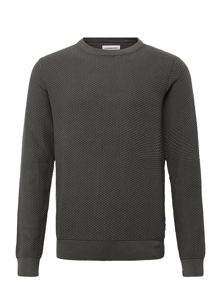 Lindbergh - Structure o-neck knit - Ümara kaelusega - dk grey - 0