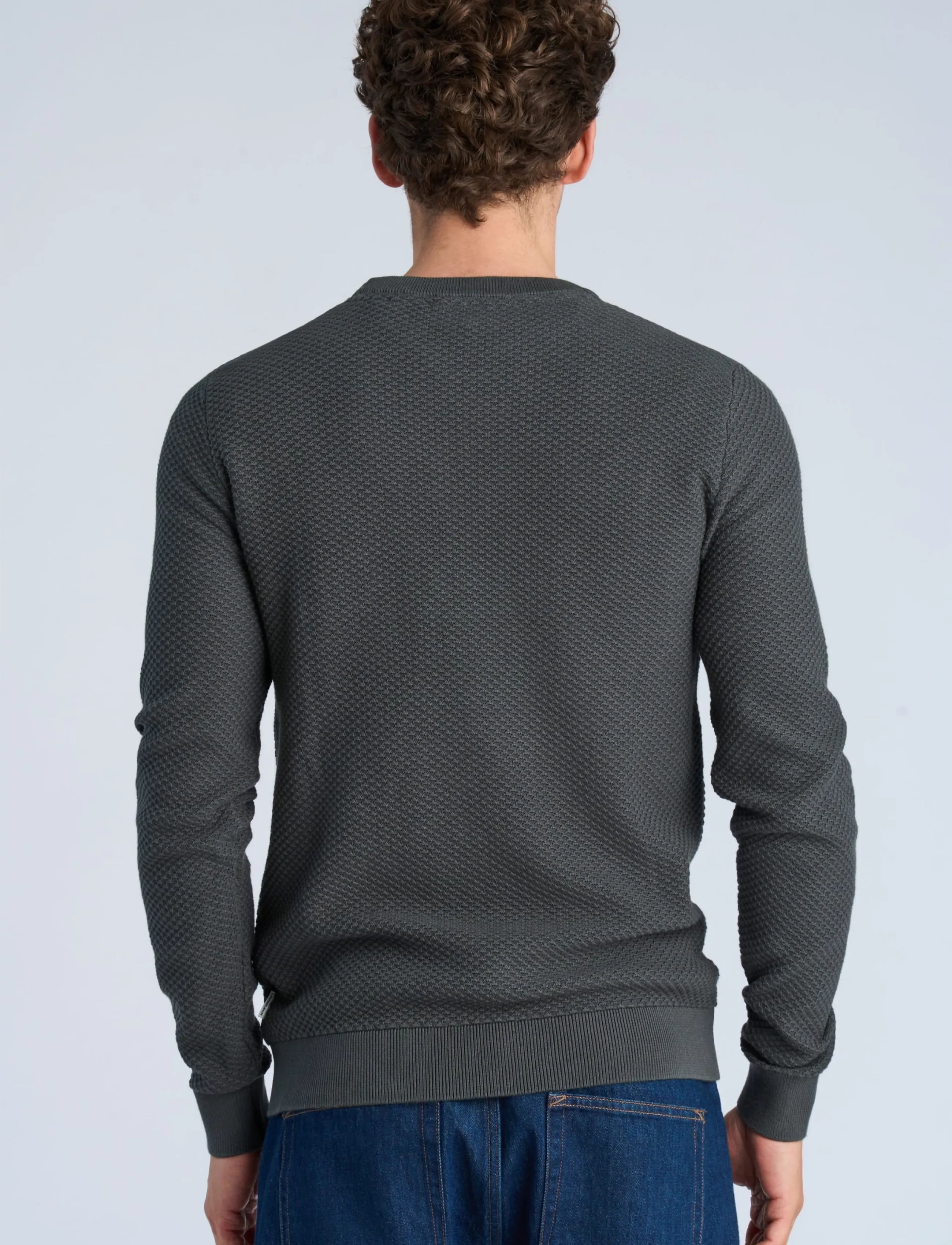 Lindbergh Structure O-Neck Knit stickade tröjor herr – bild 3