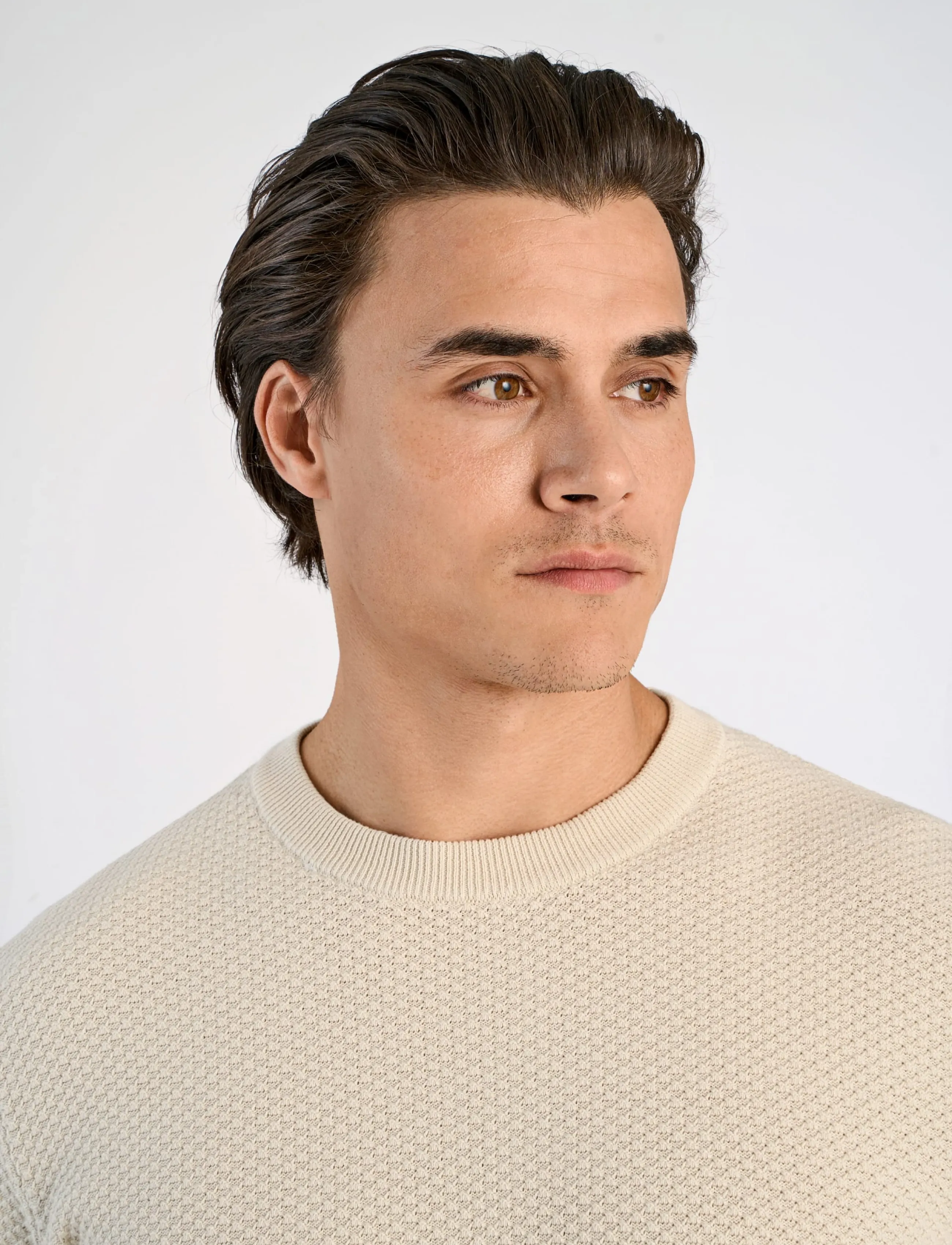 Lindbergh Structure O-Neck Knit stickade tröjor herr – bild 4