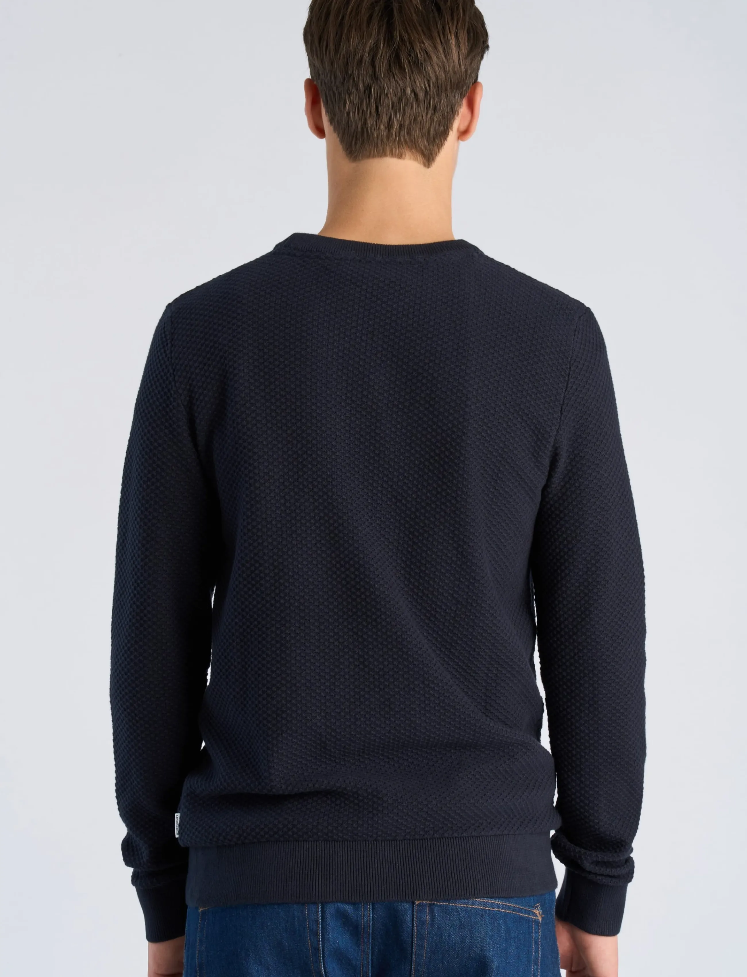 Lindbergh Structure O-Neck Knit stickade tröjor herr – bild 3