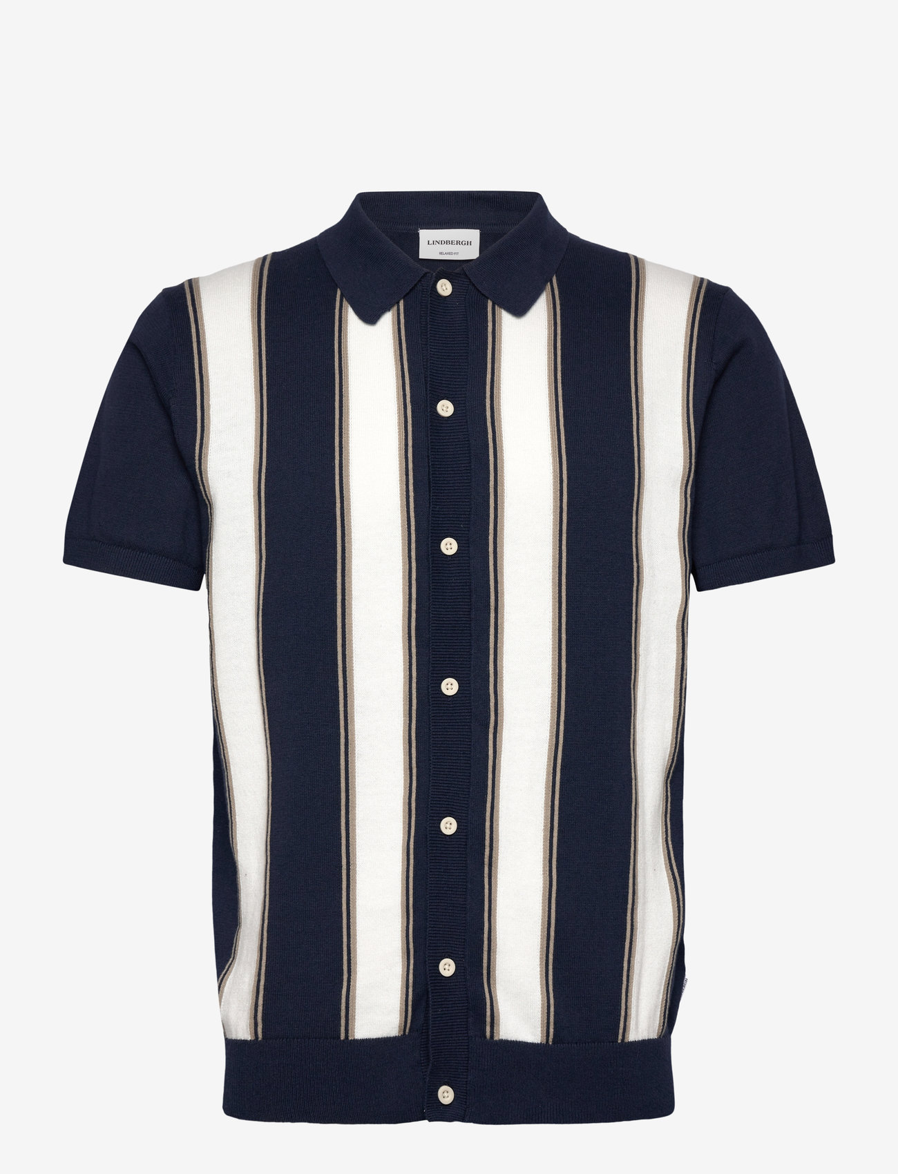Lindbergh - Knitted polo cardigan - lyhythihaiset kauluspaidat - dk blue - 1