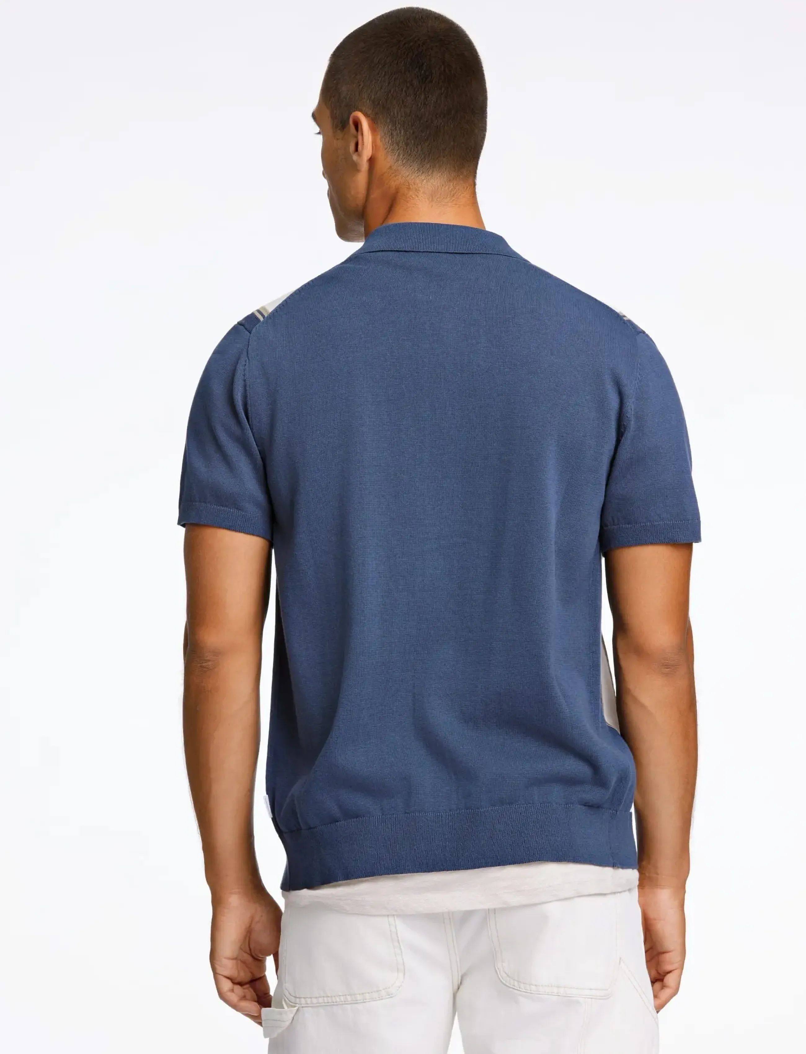 Lindbergh - Knitted polo cardigan - lyhythihaiset kauluspaidat - dk blue - 4