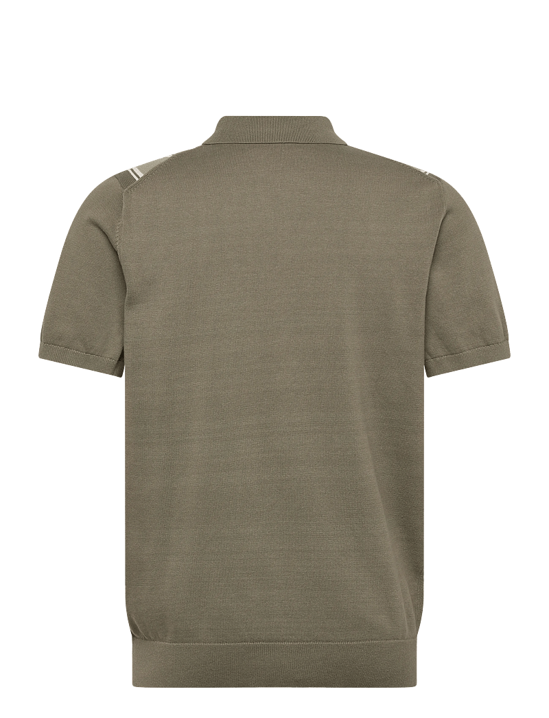 Lindbergh - Knitted polo cardigan - kortærmede skjorter - dk olive - 2
