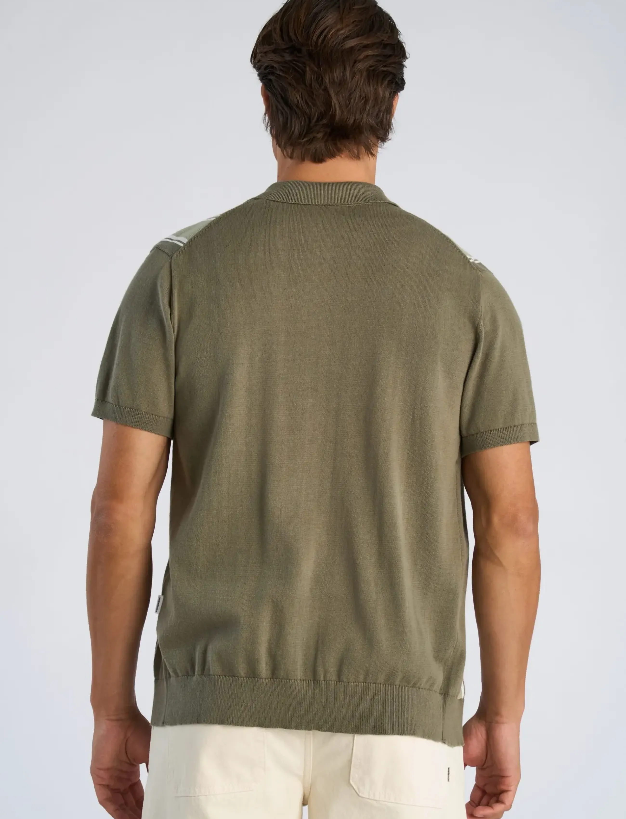 Lindbergh - Knitted polo cardigan - kurzarmhemden - dk olive - 4