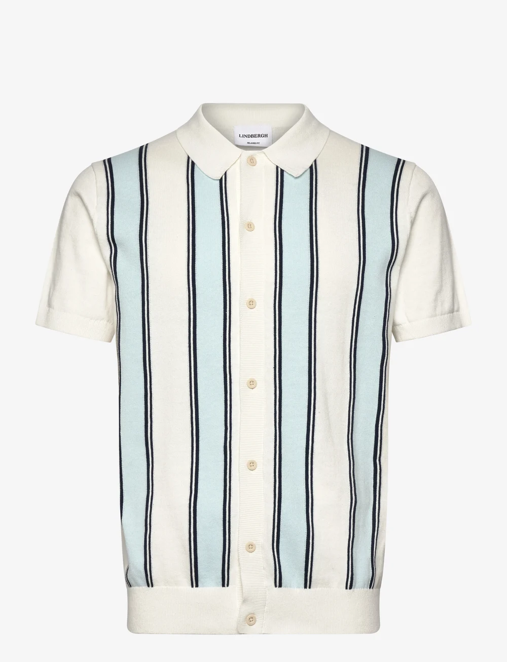 Lindbergh - Knitted polo cardigan - overhemden met korte mouw - off white - 0