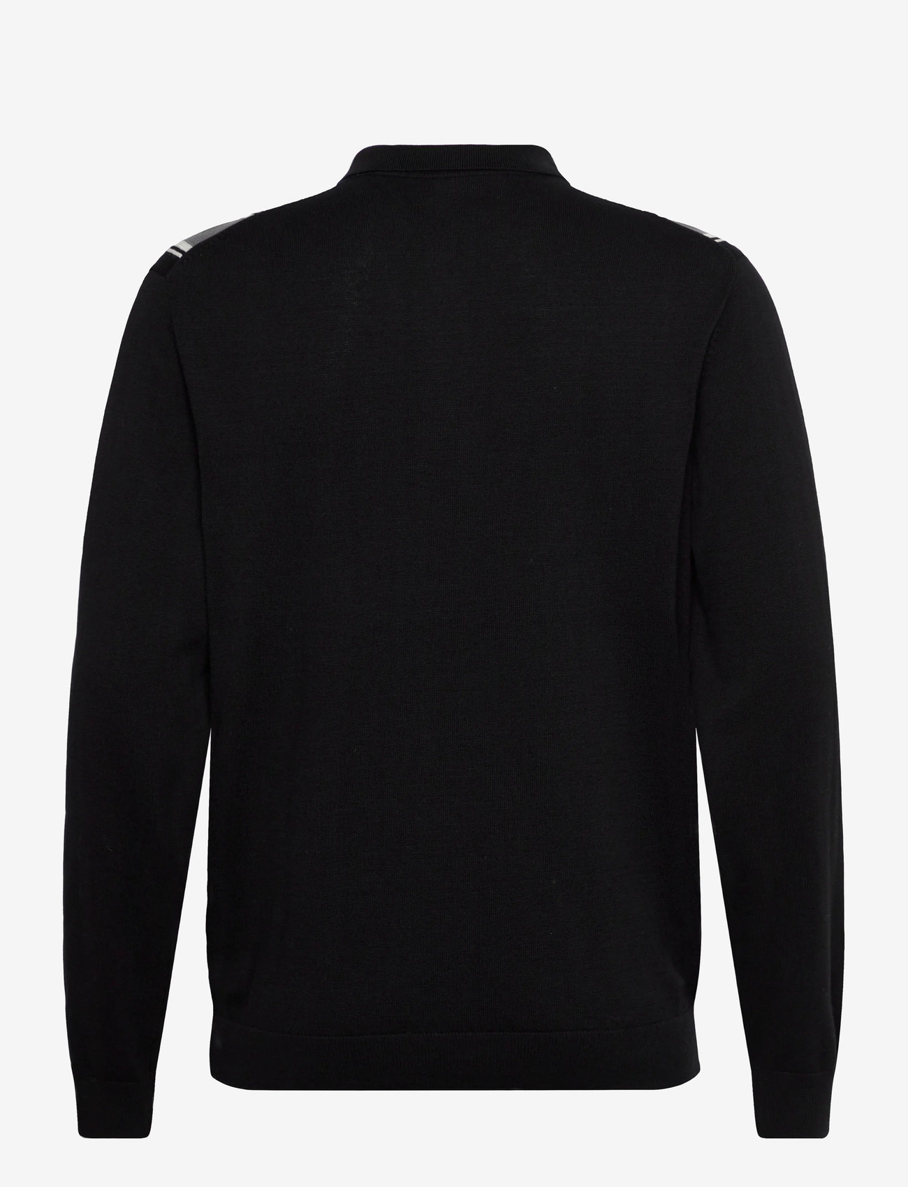 Lindbergh - ?Knitted polo cardigan L/S - cardigans - black - 2