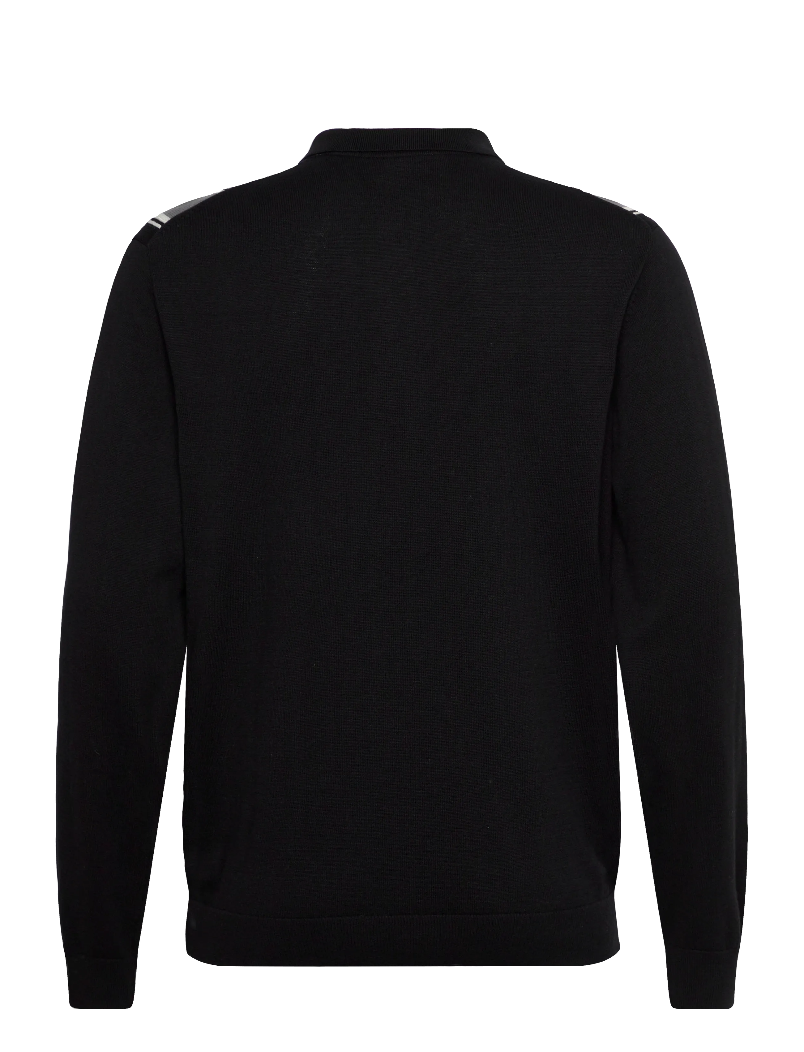 Lindbergh - ?Knitted polo cardigan L/S - gilets - black - 2