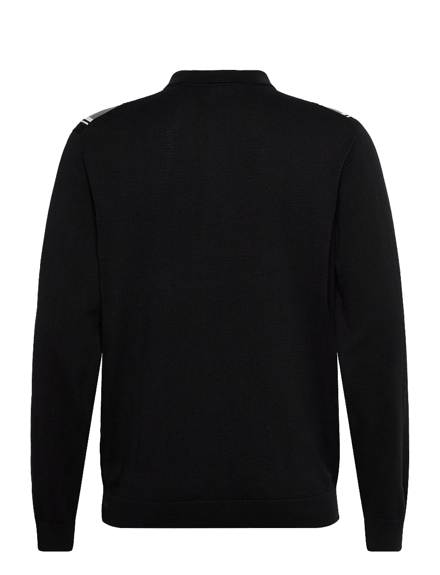 Lindbergh - ?Knitted polo cardigan L/S - strickjacken - black - 2