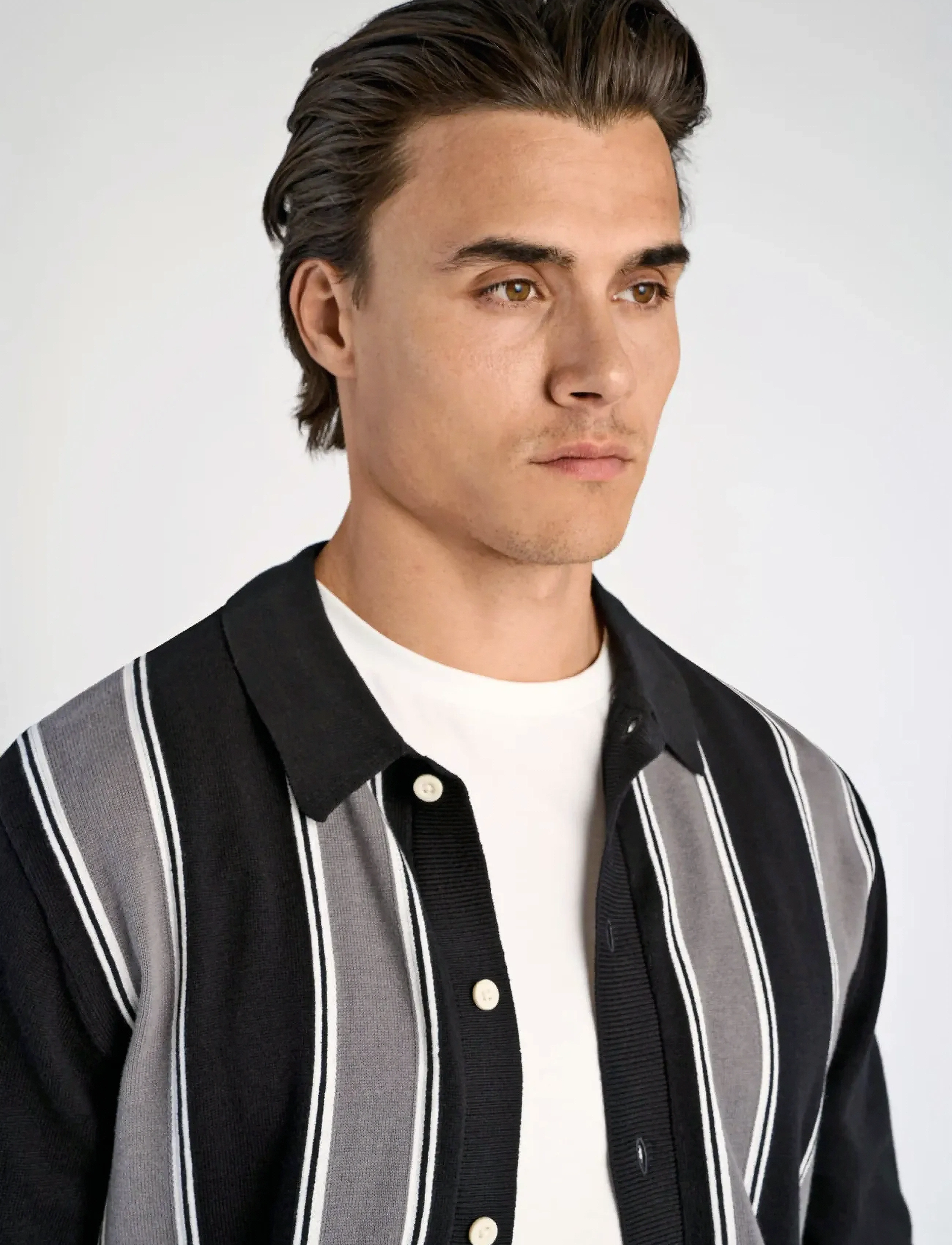 Lindbergh - ?Knitted polo cardigan L/S - gilets - black - 3