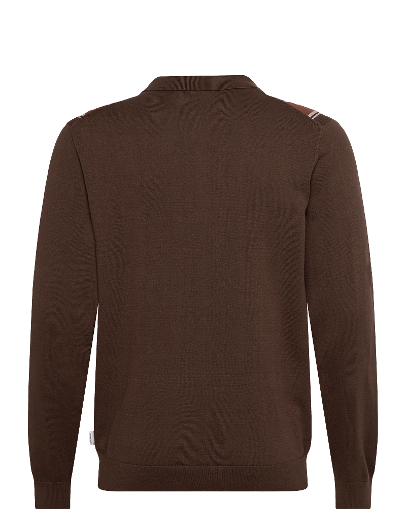 Lindbergh - ?Knitted polo cardigan L/S - cardigans - brown copper - 2