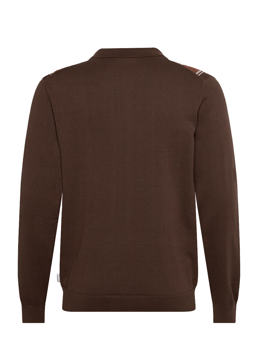 Lindbergh - ?Knitted polo cardigan L/S - strickjacken - brown copper - 2
