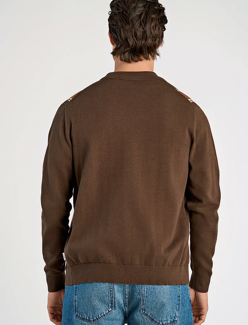 Lindbergh - ?Knitted polo cardigan L/S - cardigans - brown copper - 4