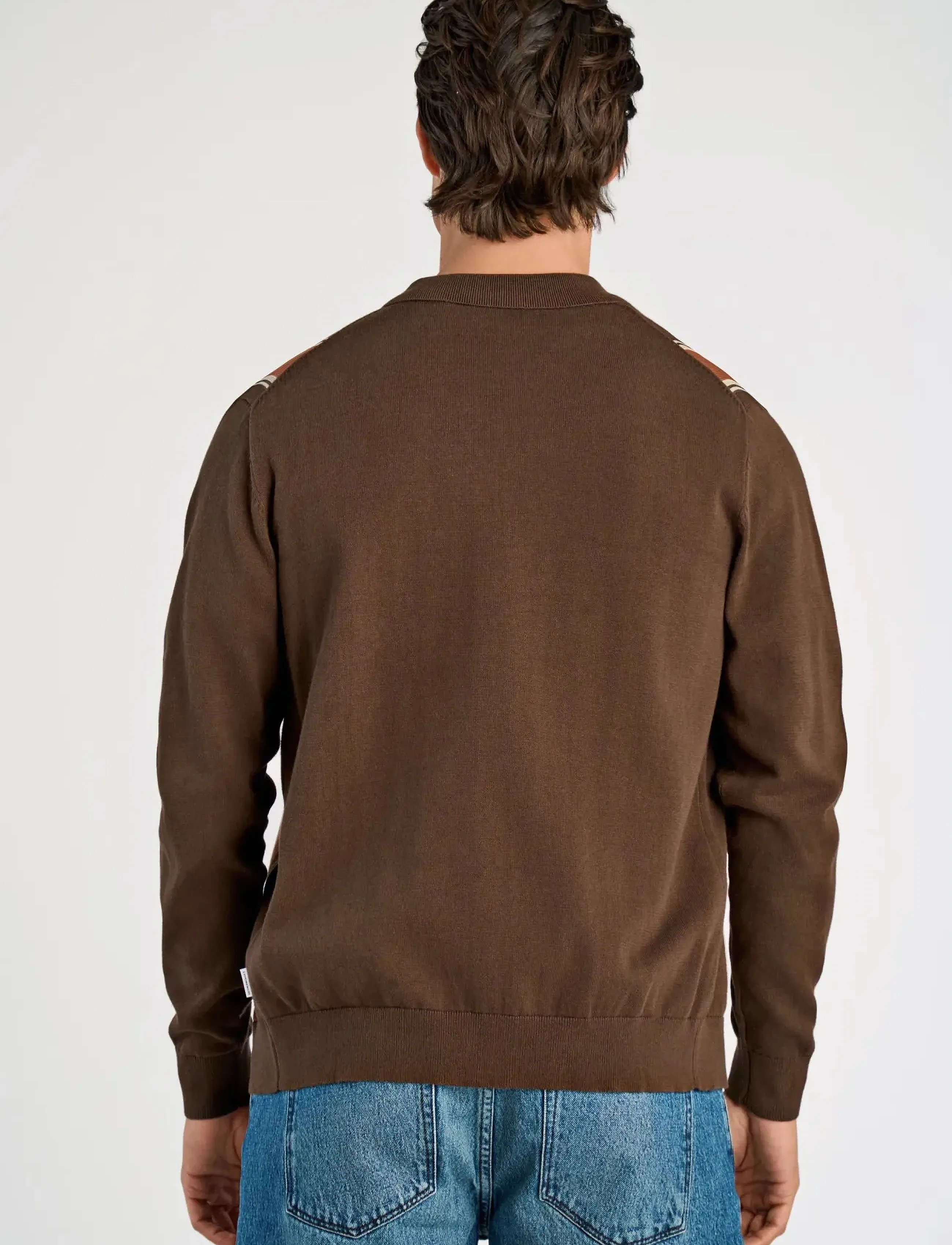 Lindbergh - ?Knitted polo cardigan L/S - strickjacken - brown copper - 4