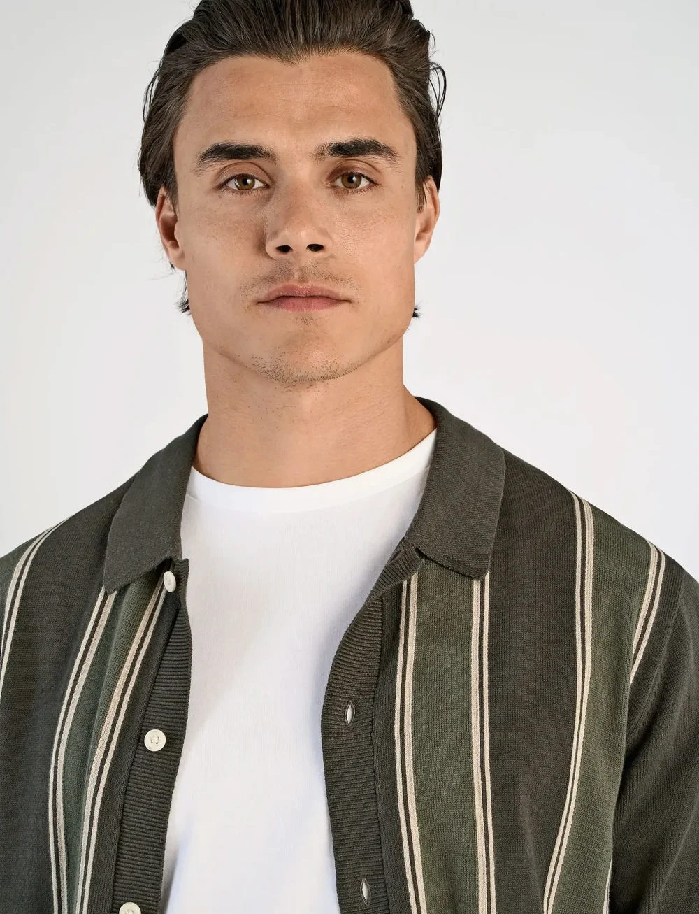 Lindbergh - ?Knitted polo cardigan L/S - koftor - deep army - 3