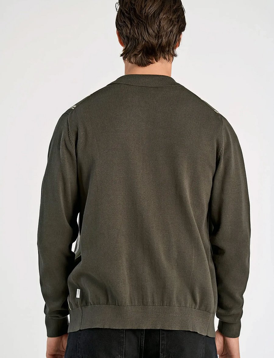 Lindbergh - ?Knitted polo cardigan L/S - strickjacken - deep army - 4