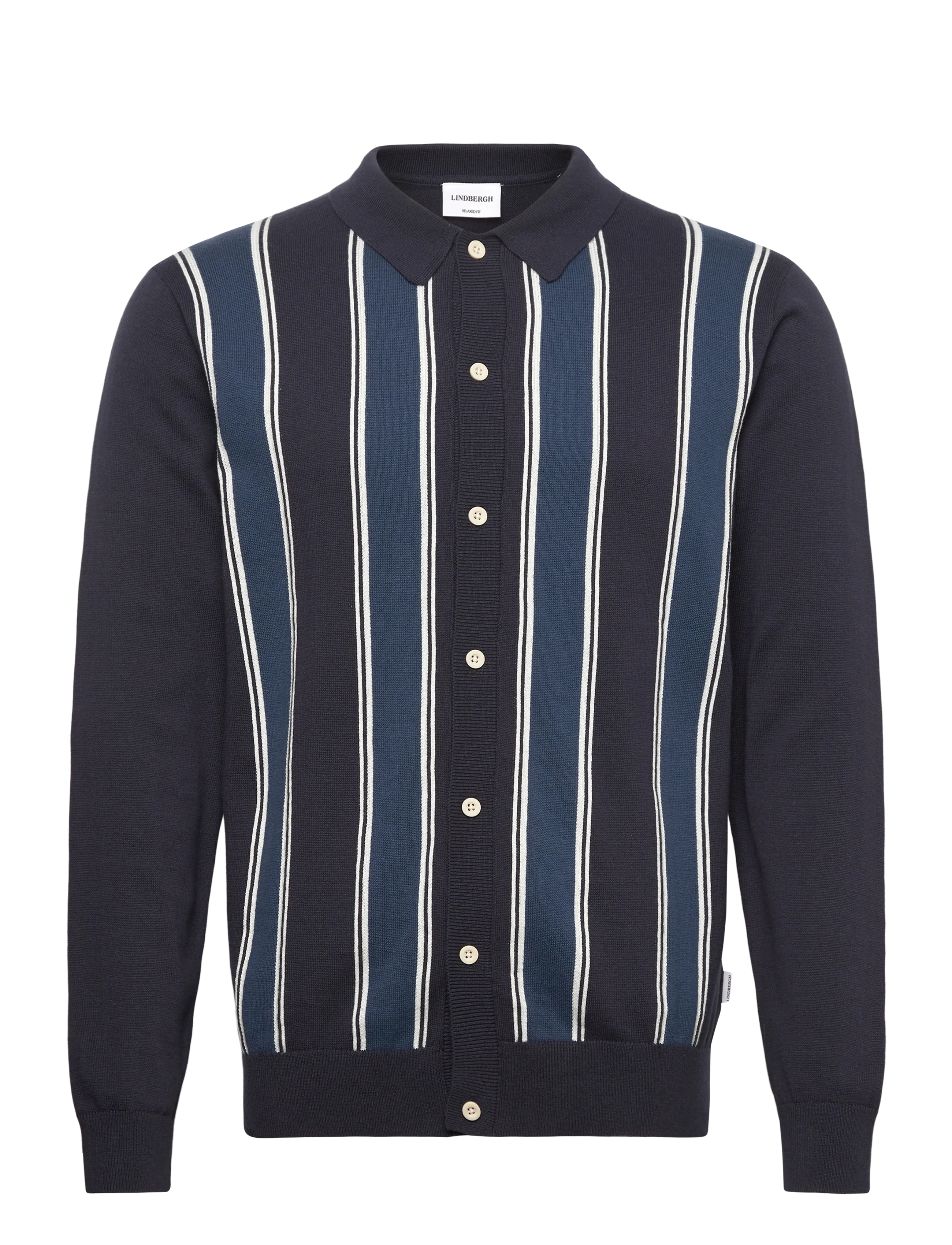 Lindbergh ?Knitted polo cardigan L/S - Strickmode - NAVY / navy