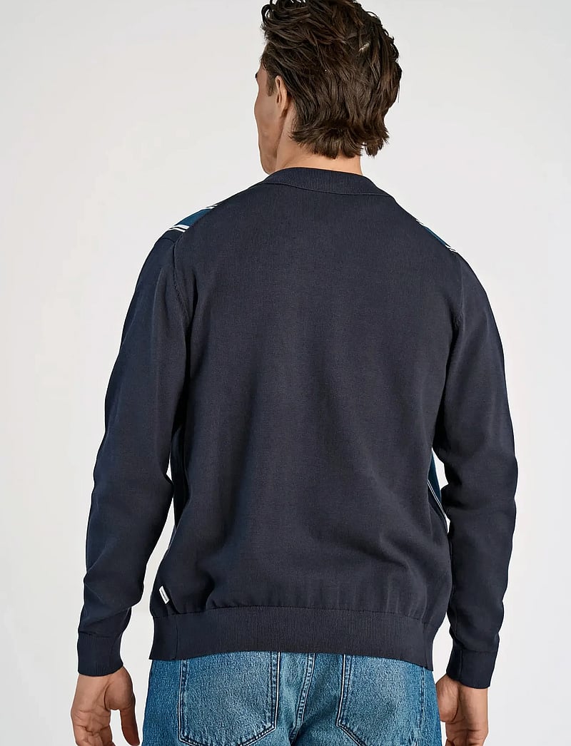 Lindbergh - ?Knitted polo cardigan L/S - kardiganid - navy - 4