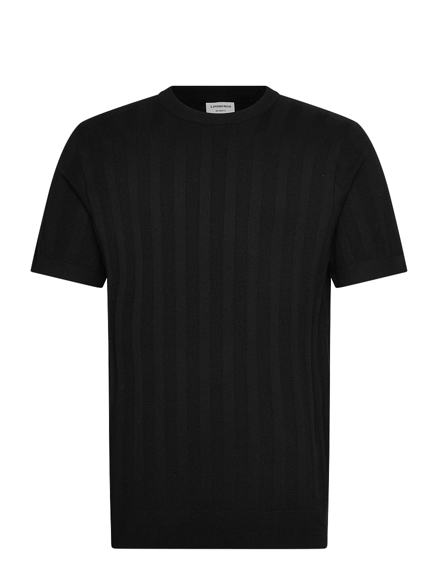 Lindbergh - Knitted crew neck t-shirt - kurzärmelig - dusty black - 1
