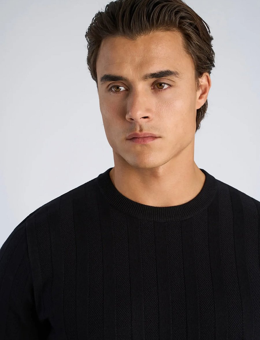Lindbergh - Knitted crew neck t-shirt - kurzärmelig - dusty black - 5