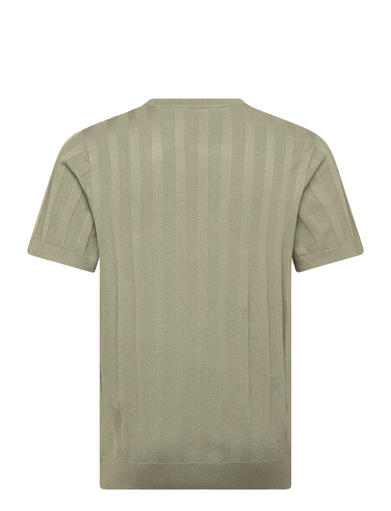 Lindbergh - Knitted crew neck t-shirt - kortærmede t-shirts - dusty green - 2