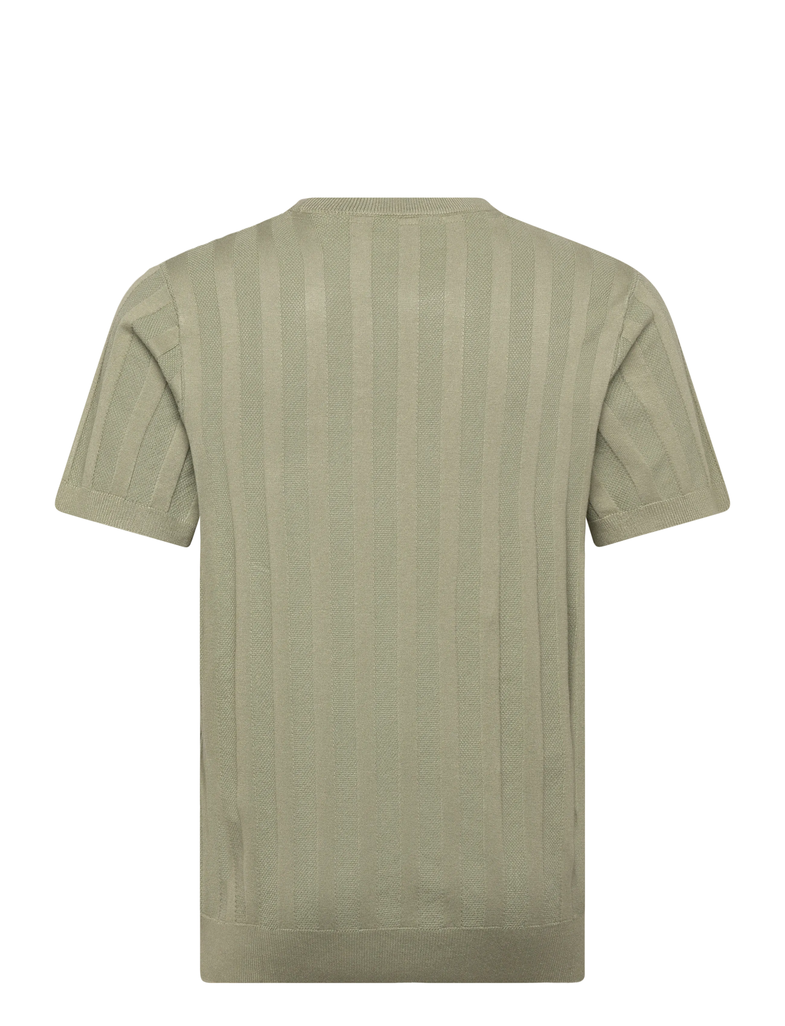 Lindbergh - Knitted crew neck t-shirt - short-sleeved t-shirts - dusty green - 2