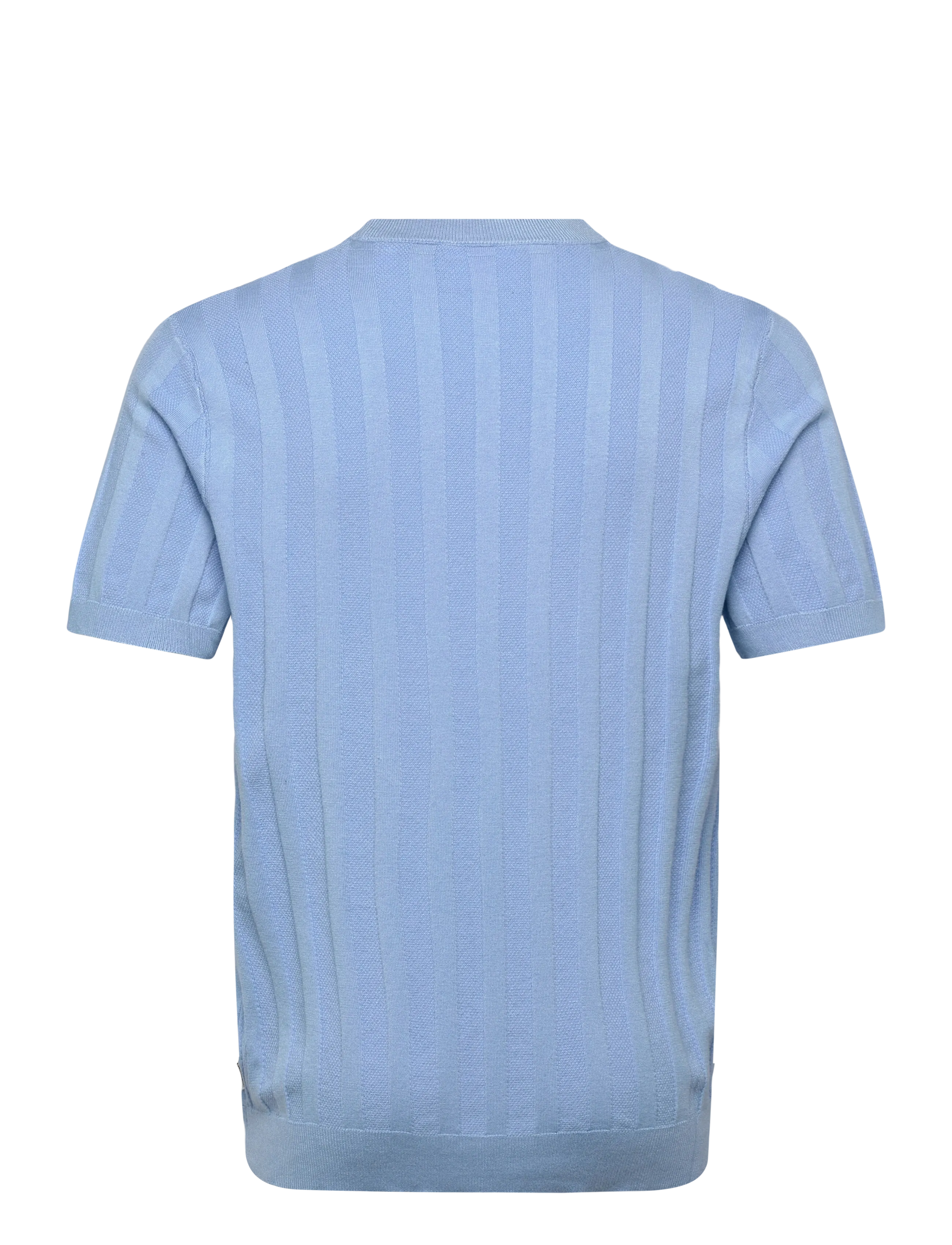 Lindbergh - Knitted crew neck t-shirt - short-sleeved t-shirts - lt blue - 2