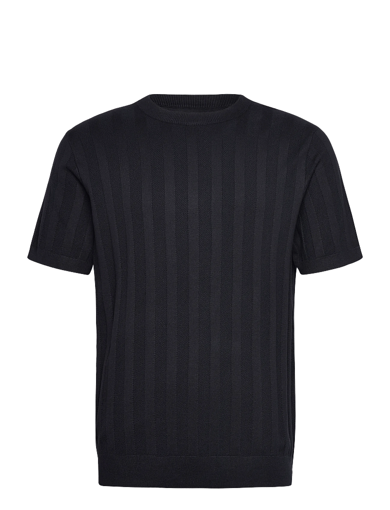 Lindbergh - Knitted crew neck t-shirt - lühikeste varrukatega t-särgid - navy - 1